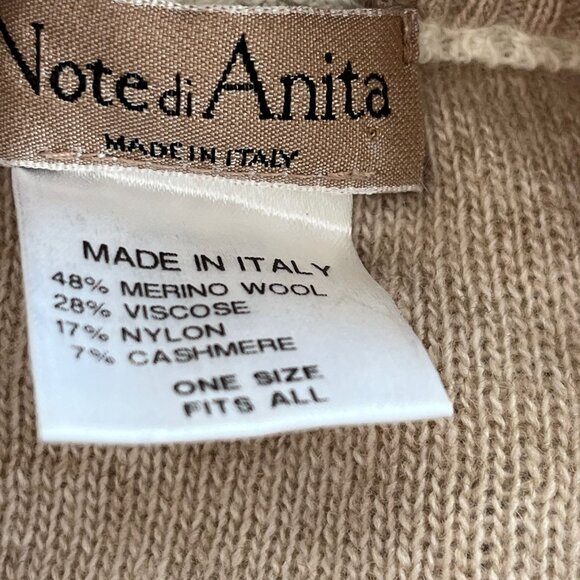 Note di Anita Wool Cashmere Blend High Neck Poncho Sweater One Size - Picture 6 of 6